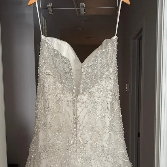 Kenneth Winston Ivory Bridal Gown with beading
